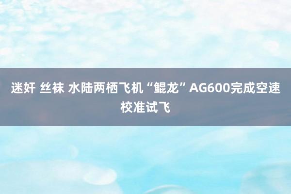 迷奸 丝袜 水陆两栖飞机“鲲龙”AG600完成空速校准试飞
