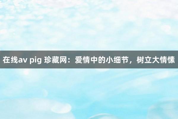 在线av pig 珍藏网：爱情中的小细节，树立大情愫