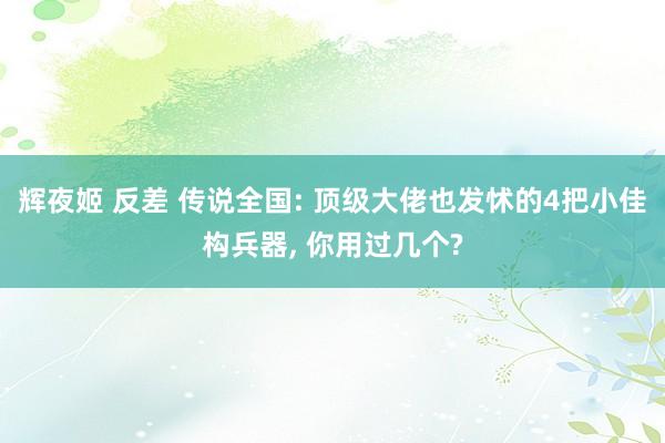辉夜姬 反差 传说全国: 顶级大佬也发怵的4把小佳构兵器, 你用过几个?