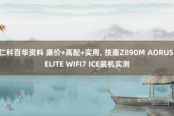 仁科百华资料 廉价+高配+实用, 技嘉Z890M AORUS ELITE WIFI7 ICE装机实测