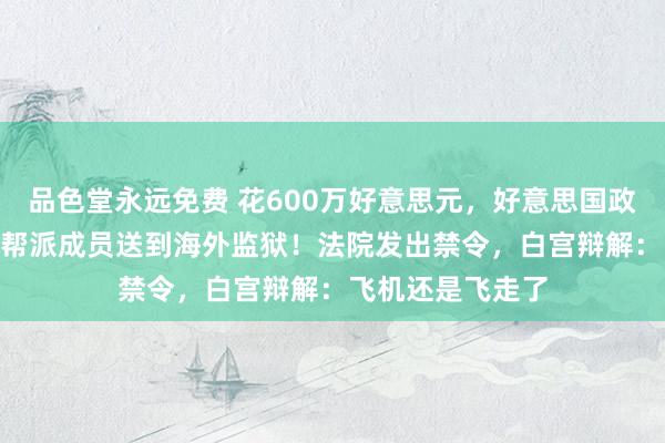 品色堂永远免费 花600万好意思元，好意思国政府将238名外籍帮派成员送到海外监狱！法院发出禁令，白宫辩解：飞机还是飞走了