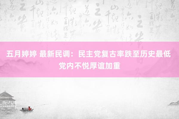 五月婷婷 最新民调：民主党复古率跌至历史最低 党内不悦厚谊加重